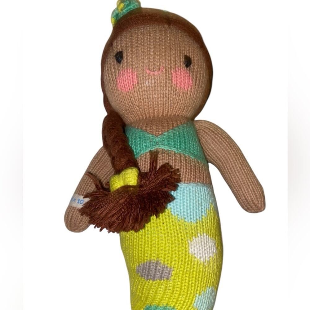 Brown and Green Stuffed Mermaid Doll